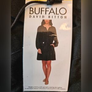 Buffalo David Bitton Black Long Sleeve Dress, NWT, Size Small